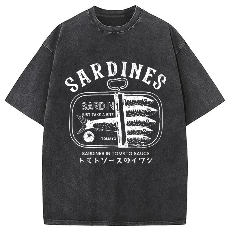Modecanvas Delicious Canned Sardine Washed T-Shirt