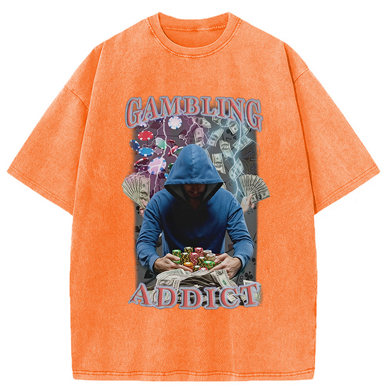 Modecanvas Gambling Addict Washed T-Shirt