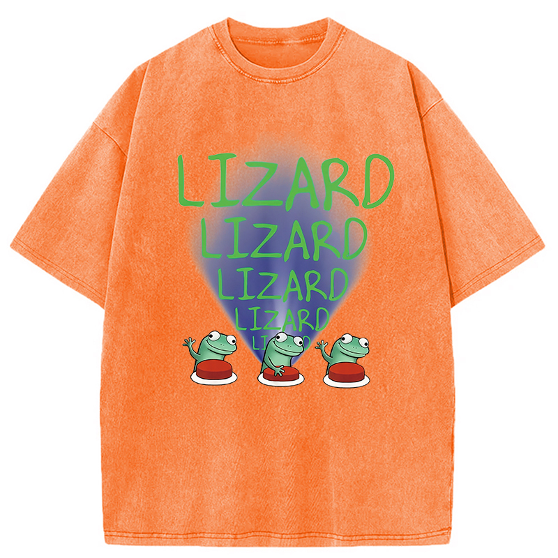 Modecanvas Lizard Lizard Lizard Meme Washed T-Shirt