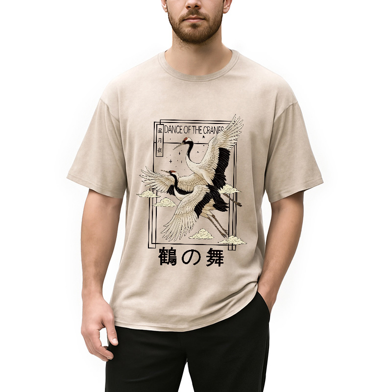 Modecanvas Dance Of The Cranes Washed T-Shirt