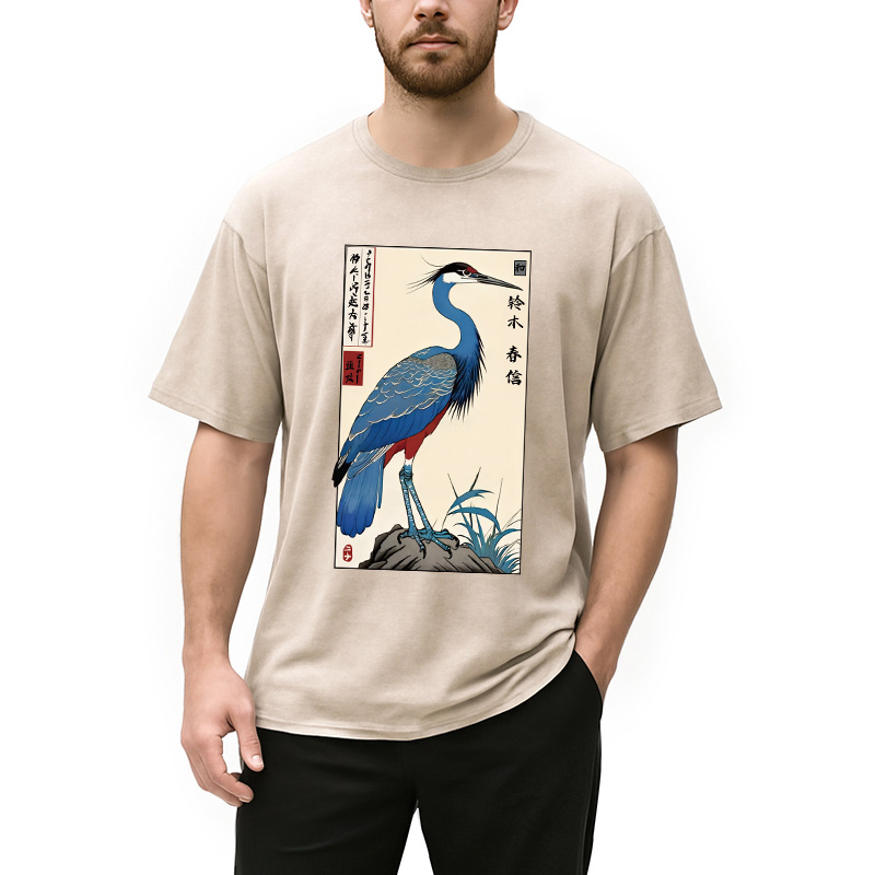 Modecanvas Colorful Crane Washed T-Shirt