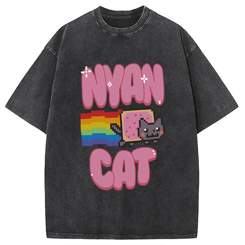 Modecanvas Nyan Cat Pride Washed T-Shirt