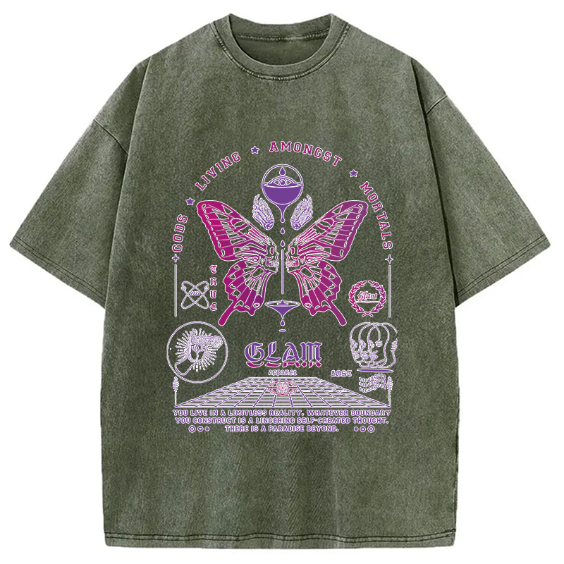 Modecanvas Butterflies Living Among Us Washed T-Shirt