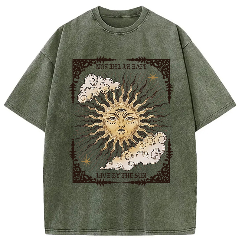 Modecanvas Living By The Sun Tarot Washed T-Shirt