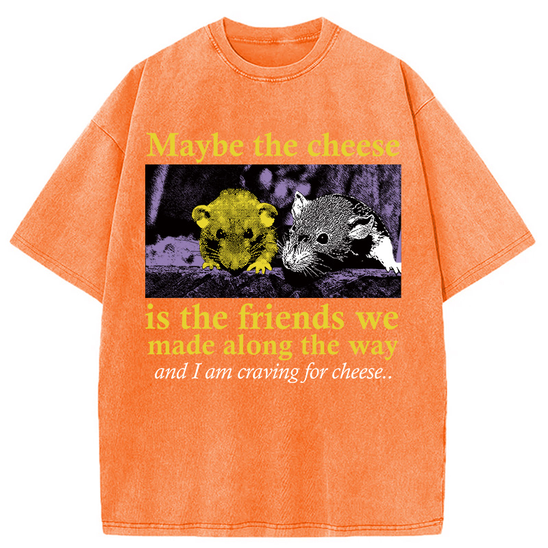Modecanvas Maybe The Cheese Rat Washed T-Shirt