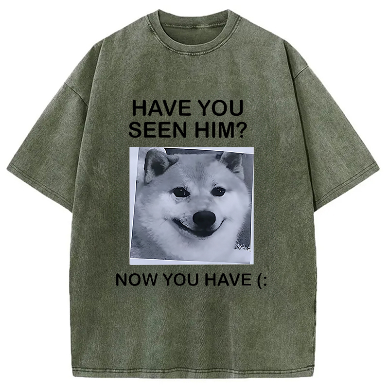 Modecanvas Funny Dog Washed T-Shirt