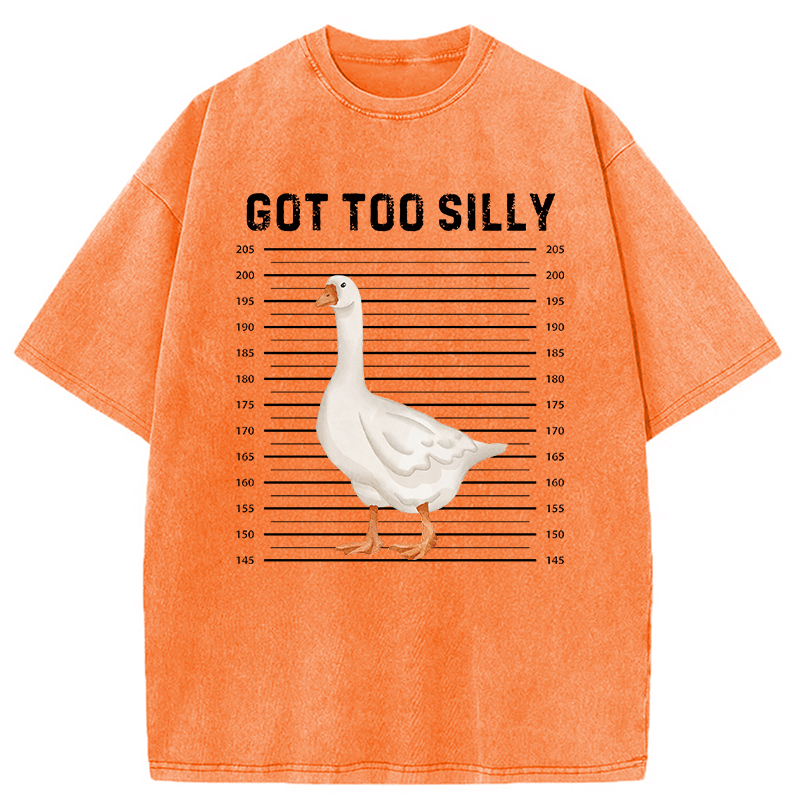 Modecanvas Funny Silly Goose Meme Washed T-Shirt