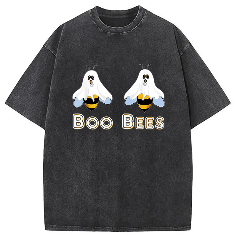 Modecanvas Cute Funny Boobees Halloween Washed T-Shirt