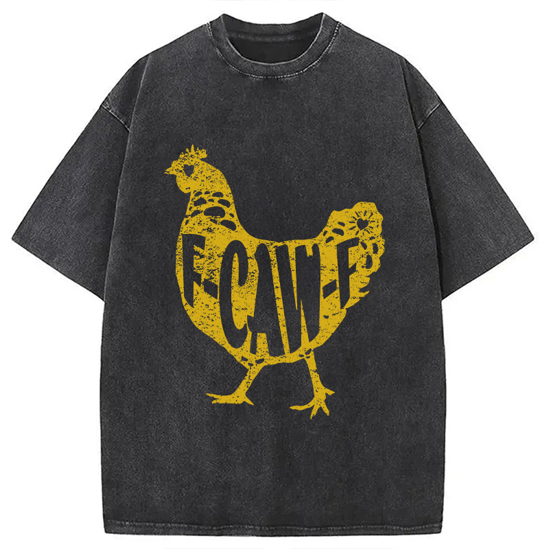 Modecanvas F-CAW-F Hen Funny Chicken Washed T-Shirt
