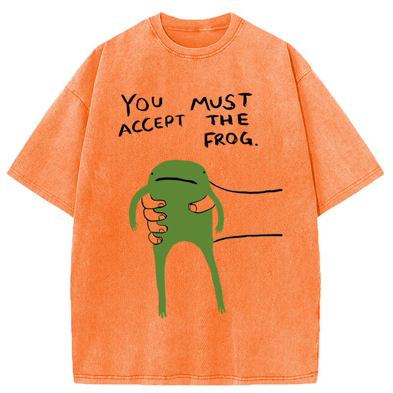 Modecanvas Give You Frog Washed T-Shirt