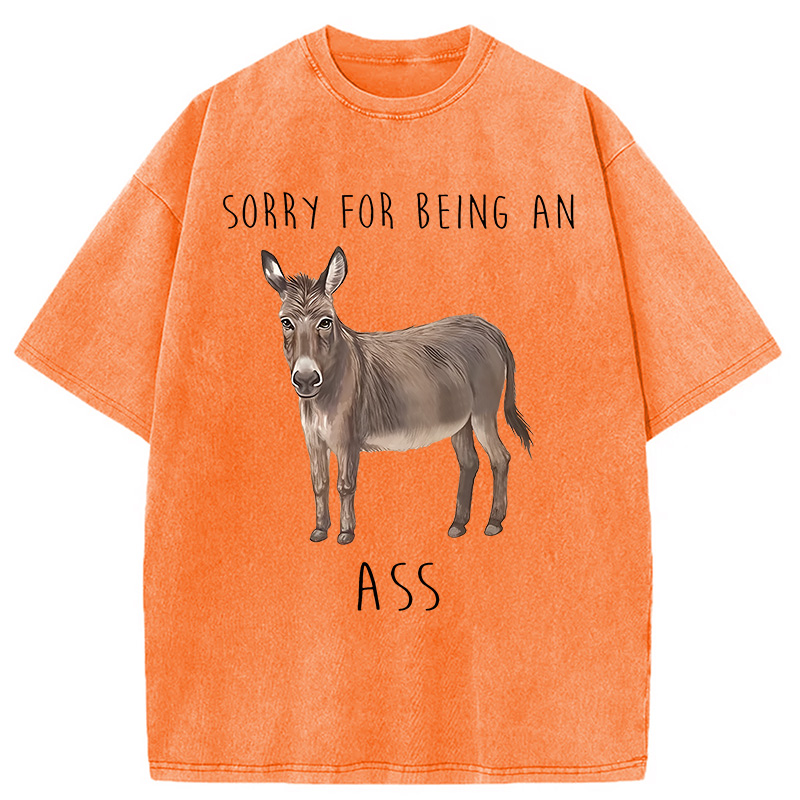 Modecanvas Funny Donkey Meme Washed T-Shirt