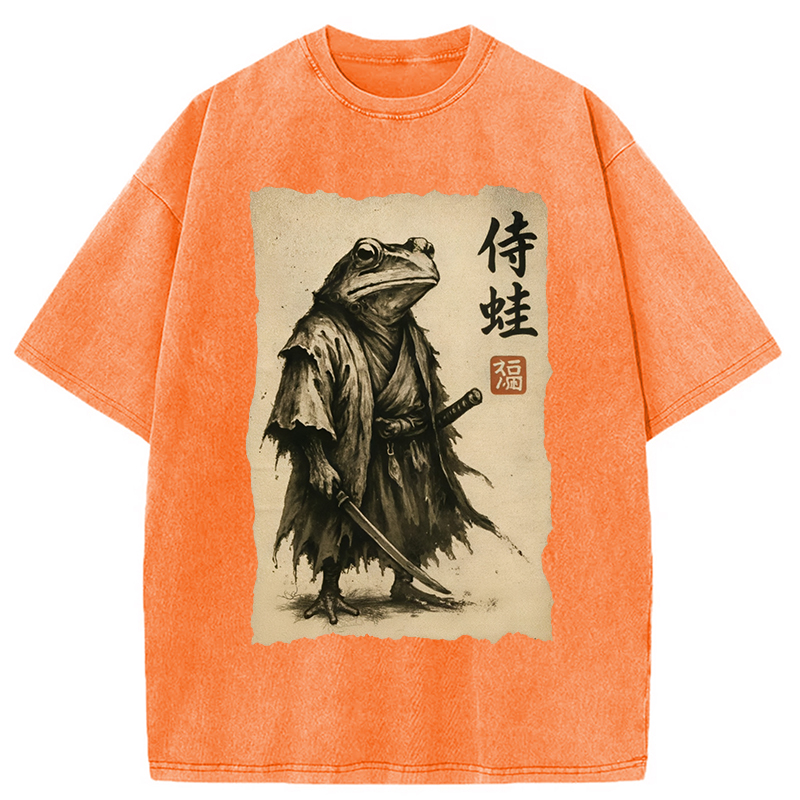 Modecanvas Samurai Frog Washed T-Shirt