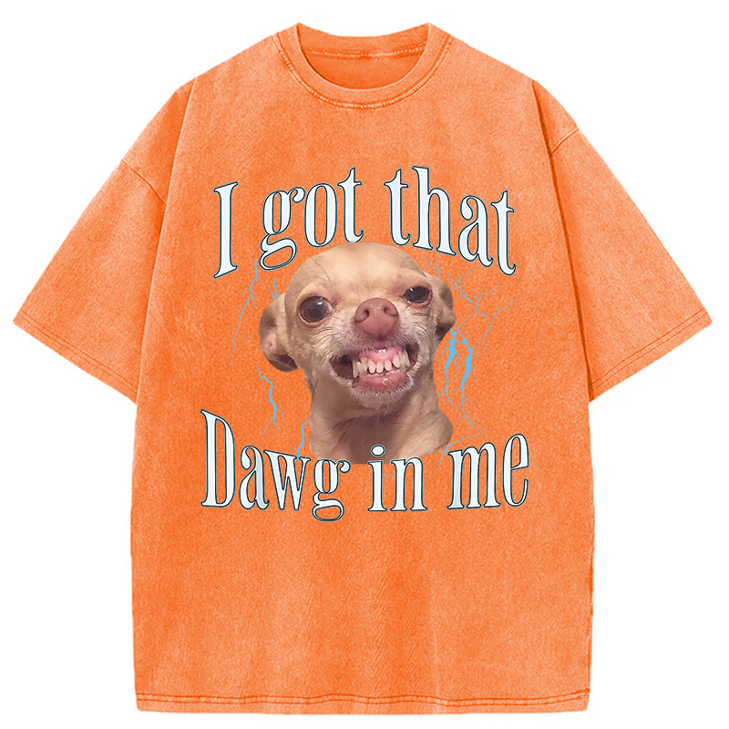 Modecanvas Chihuahua Funny Meme Washed T-Shirt-modecanvas