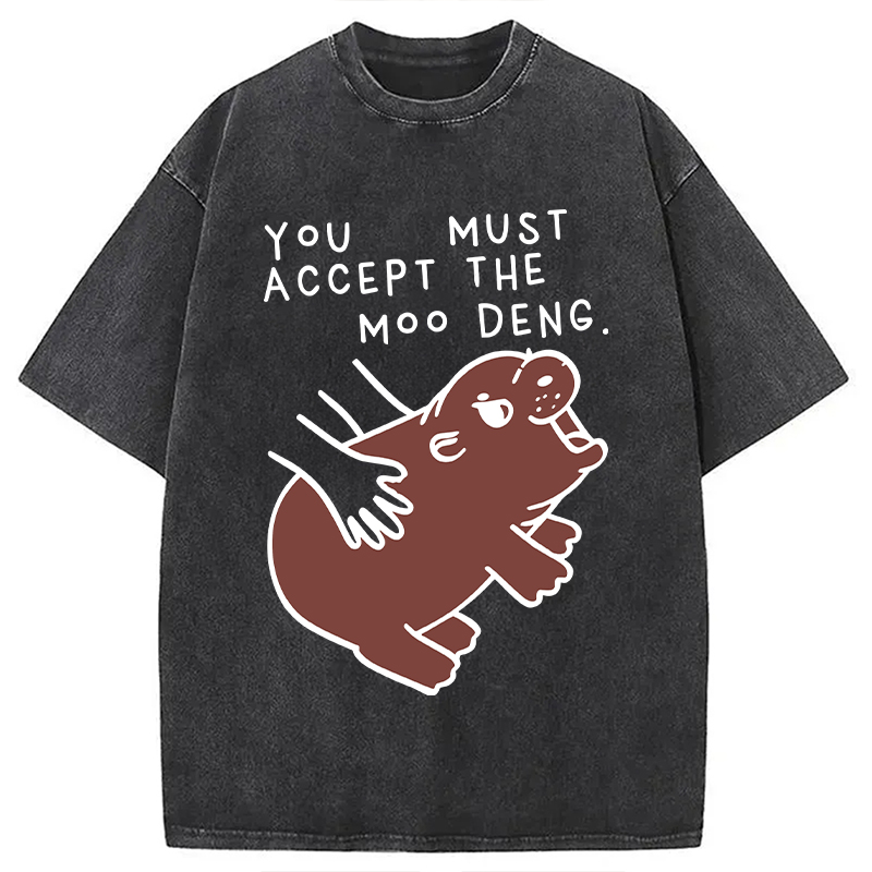 Modecanvas Give You Moo Deng Washed T-Shirt