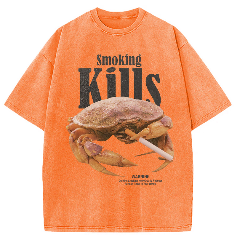 Modecanvas Smoking Kills But Crab Not Washed T-Shirt