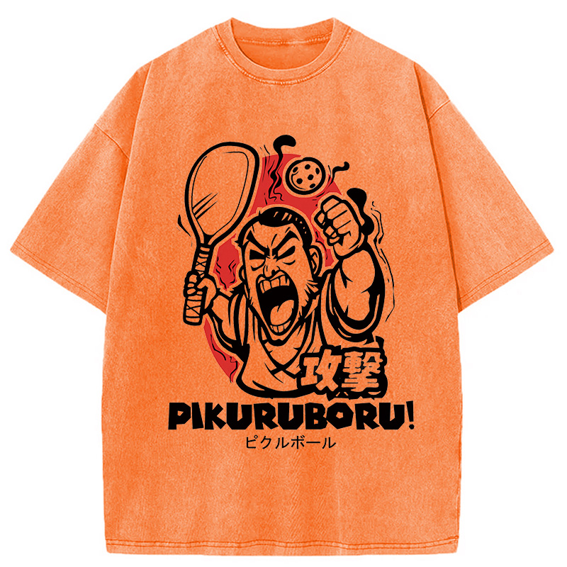 Modecanvas Angry Pikuruboru Pickleball Washed T-Shirt