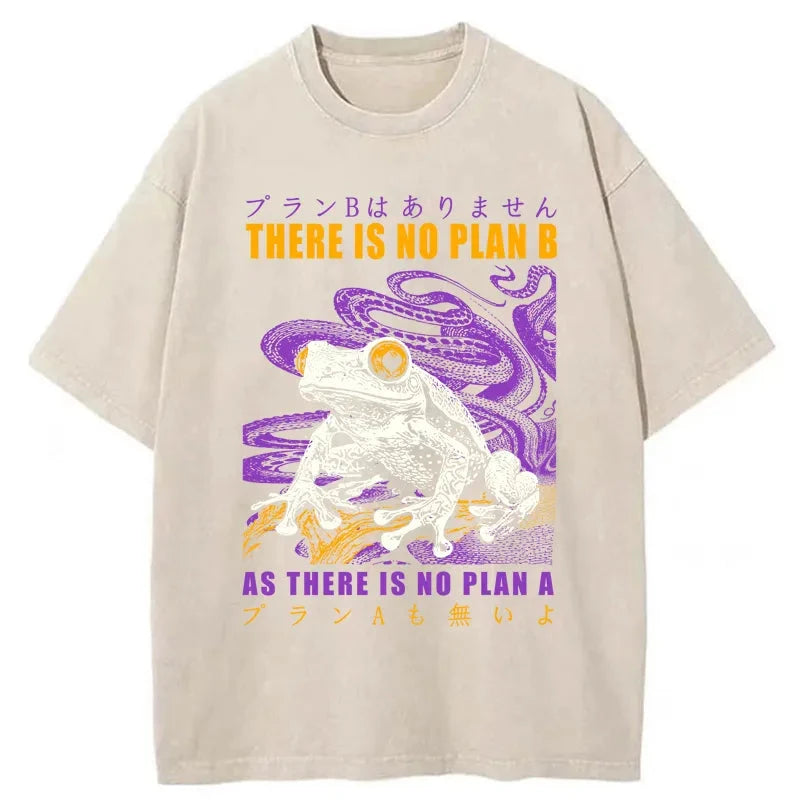 Modecanvas Thers Is No Plan B Frog Washed T-Shirt