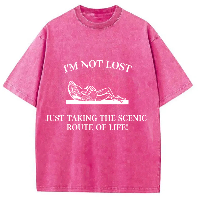 Modecanvas Im Not Lost DTG Printing Washed T-Shirt
