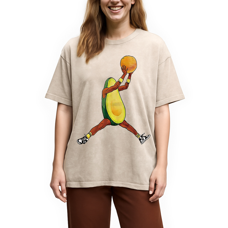 Modecanvas Avocado Basketball Washed T-Shirt