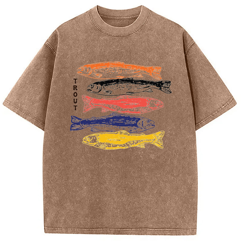 Modecanvas Japanese Trout Fish Washed T-Shirt