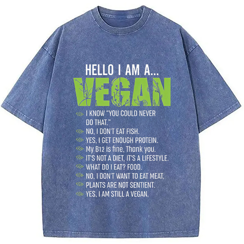 Modecanvas Funny Sarcastic Vegetarian DTG Printing Washed T-Shirt
