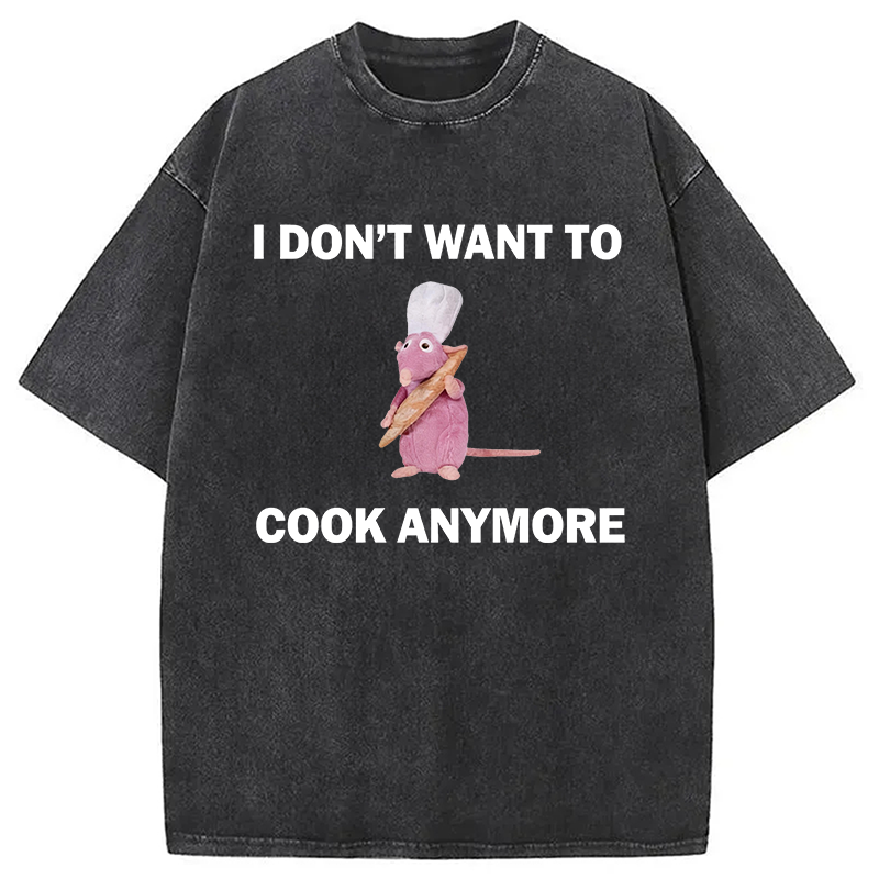 Modecanvas Funny Cooking Meme DTG Printing Washed T-Shirt