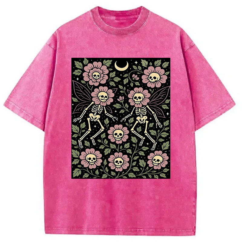 Modecanvas Skeleton Fairy Grunge Washed T-Shirt