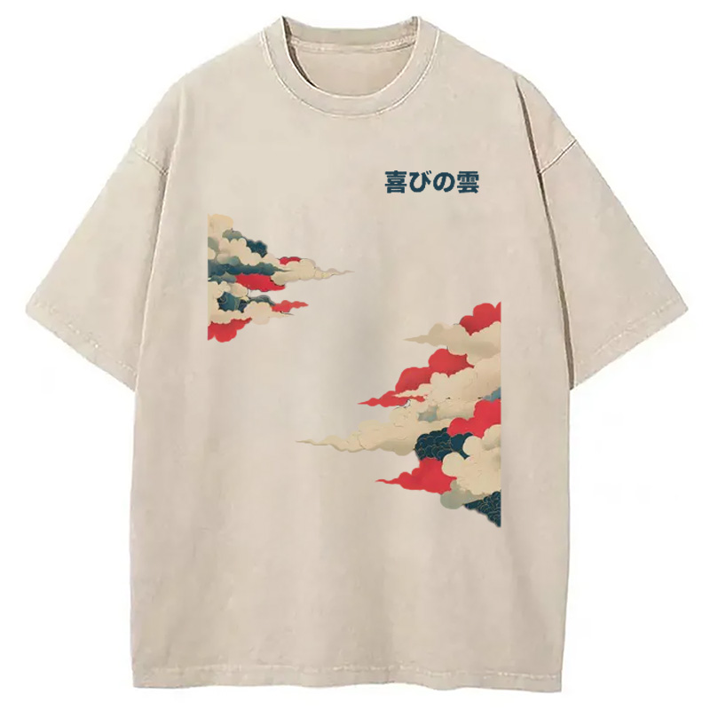 Modecanvas Japanese Clouds Washed T-Shirt