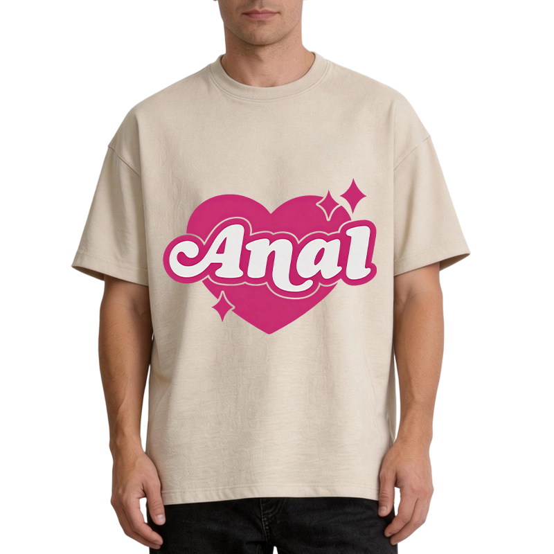 Modecanvas Anal Heart DTG Printing Washed T-Shirt