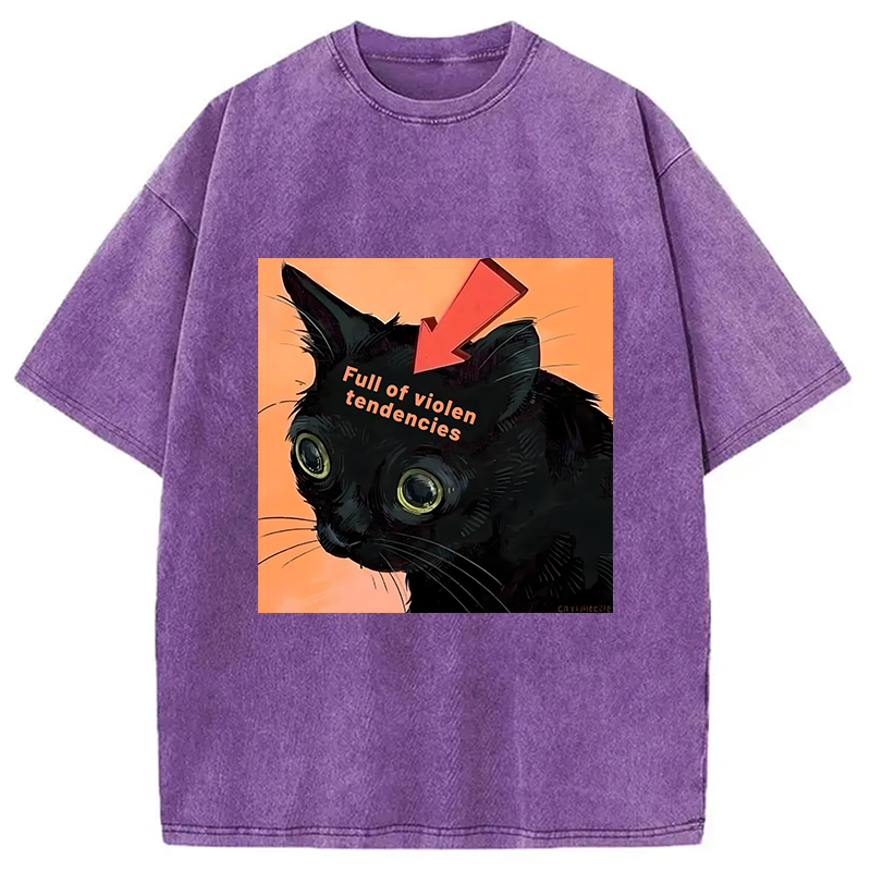 Modecanvas Full of Violen Tendencies Washed T-Shirt