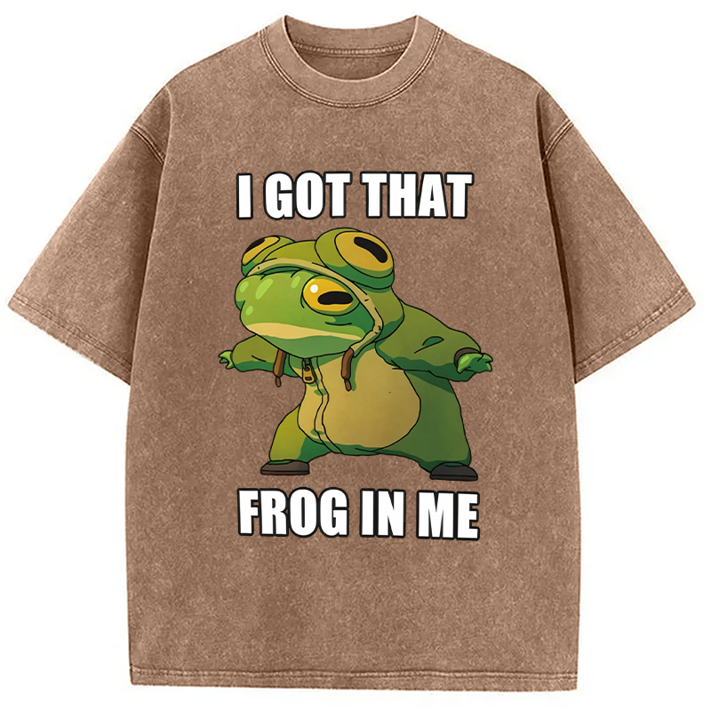 Modecanvas I Got That Frog In Me Funny DTG Printing Washed T-Shirt
