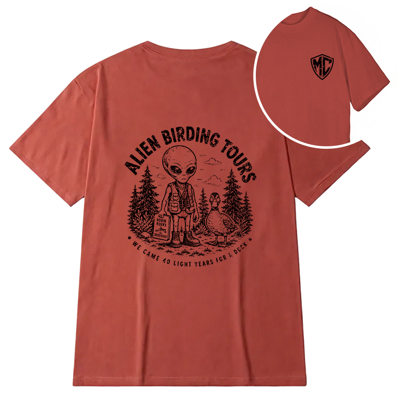 Modecanvas Retro Birder Badge DTG Printing Back Classic T-Shirt