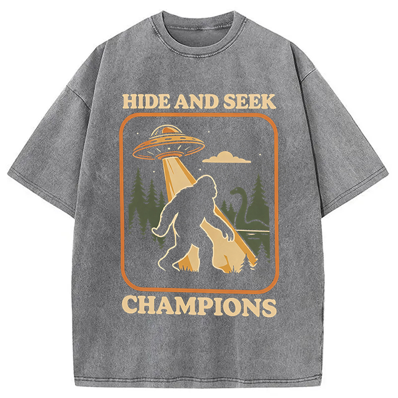 Modecanvas Hide And Seek DTG Printing Washed T-Shirt