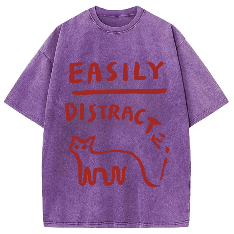 Modecanvas Easily Distracat DTG Printing Washed T-Shirt