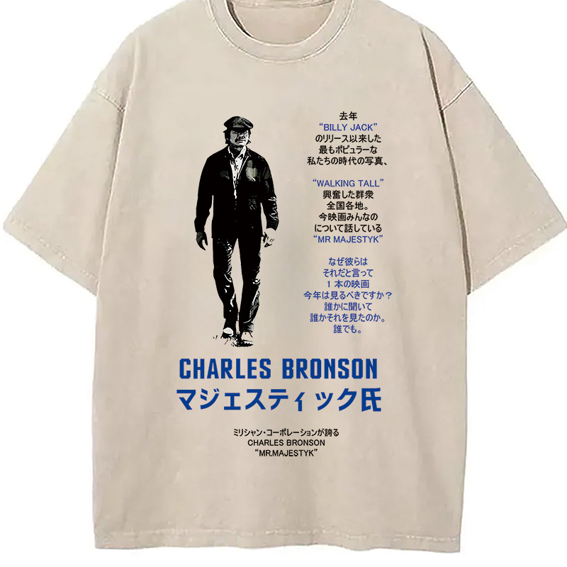Modecanvas Charles Bronson Mr Majestyk Japanese Washed T-Shirt