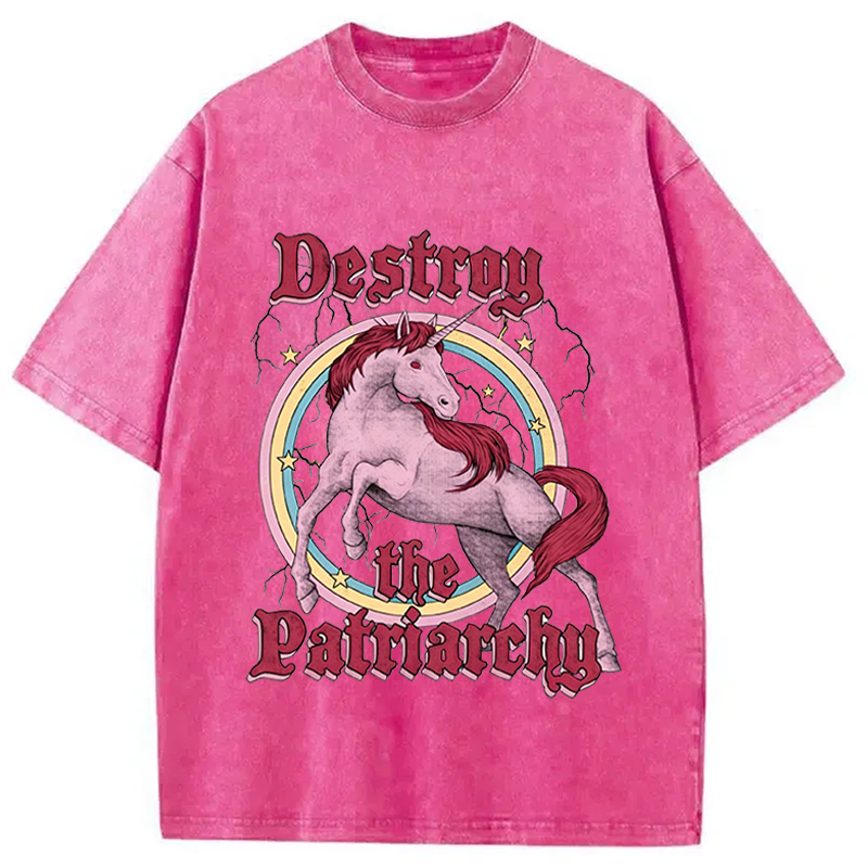 Modecanvas Destroy the Patriarchy DTG Printing Washed T-Shirt