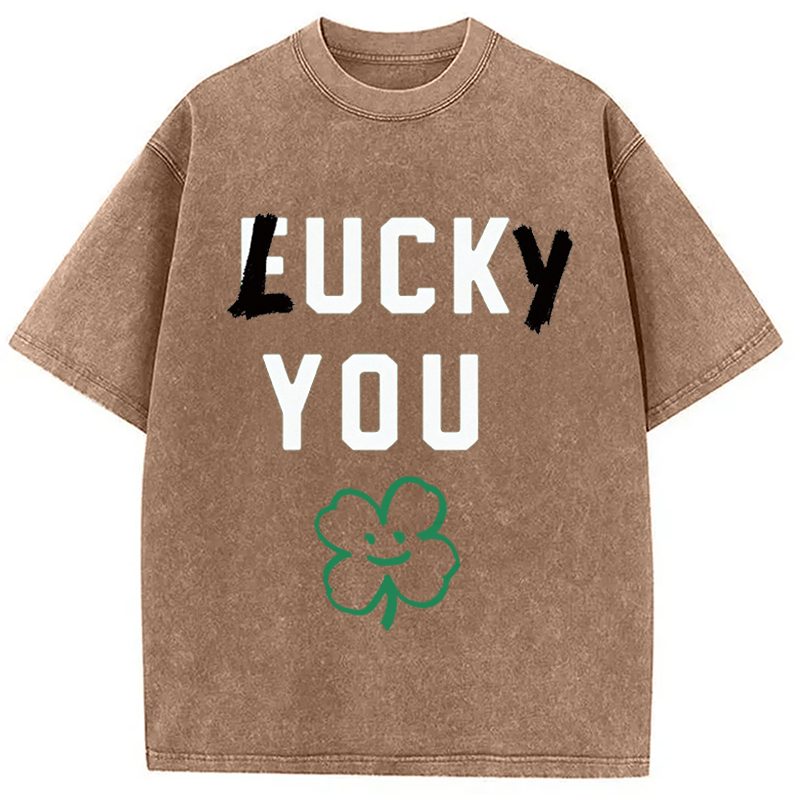 Modecanvas Lucky You DTG Printing Washed T-Shirt