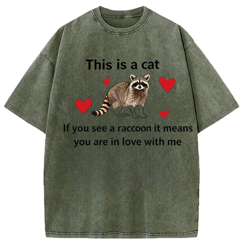 Modecanvas If You See A Raccoon DTG Printing Washed T-Shirt