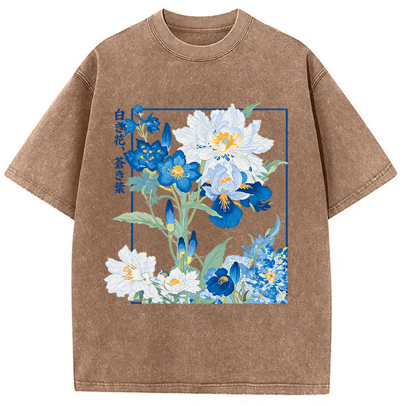 Modecanvas Blossoms Of The Firmament DTG Printing Washed T-Shirt
