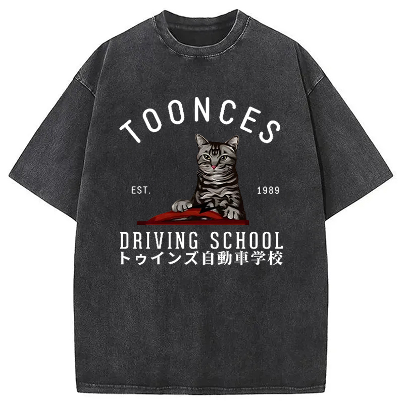 Modecanvas Toonces Driving School Washed T-Shirt