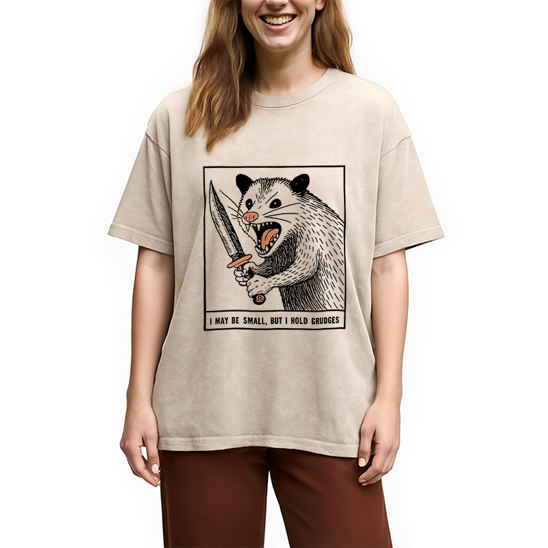 Modecanvas Possum With A Knife Washed T-Shirt