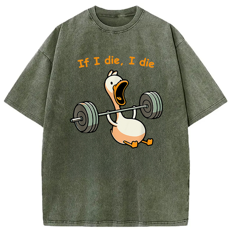 Modecanvas I Die Funny Meme Washed T-Shirt