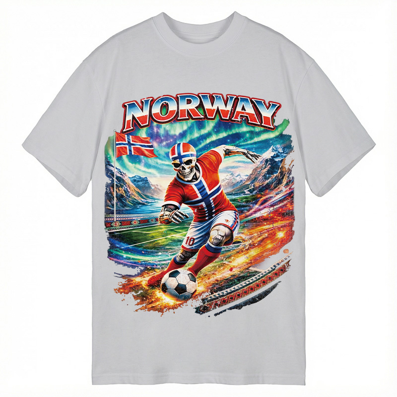 Modecanvas Northern Lights Football DTG Printing Classic T-Shirt-modecanvas