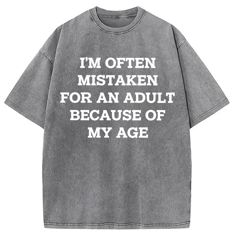 Modecanvas Mistaken For An Adult DTG Printing Washed T-Shirt