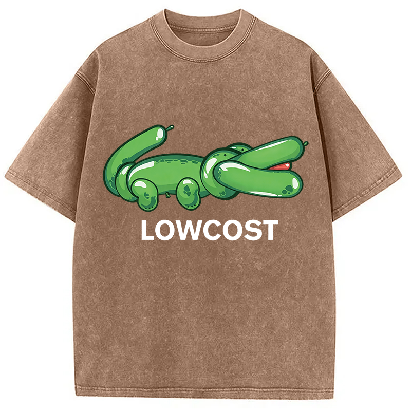 Modecanvas LOWCOST Funny Crocodile DTG Printing Washed T-Shirt