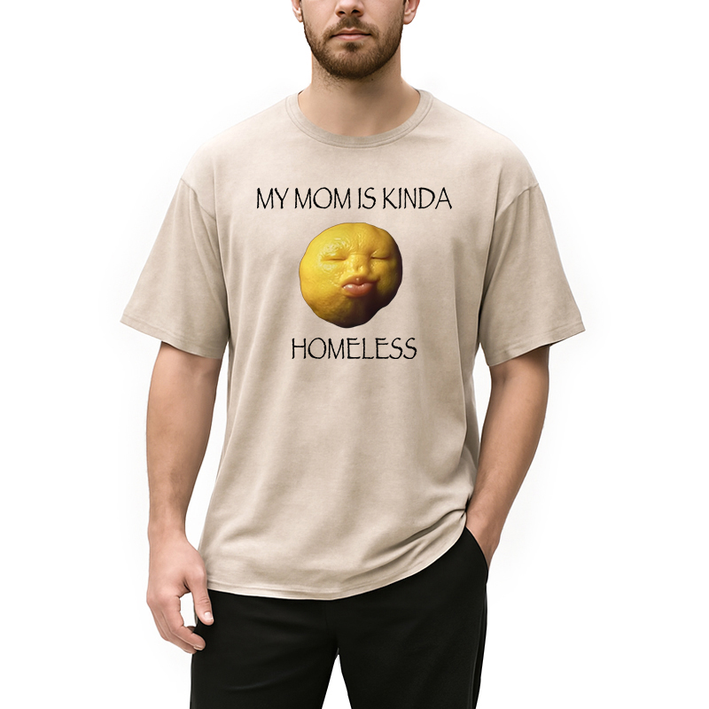 Modecanvas MY MOM IS KINDA HOMELESS Washed T-Shirt