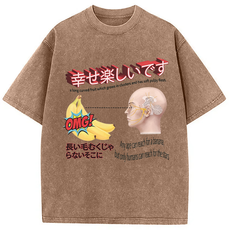 Modecanvas Japanese Absurd Meme DTG Printing Washed T-Shirt