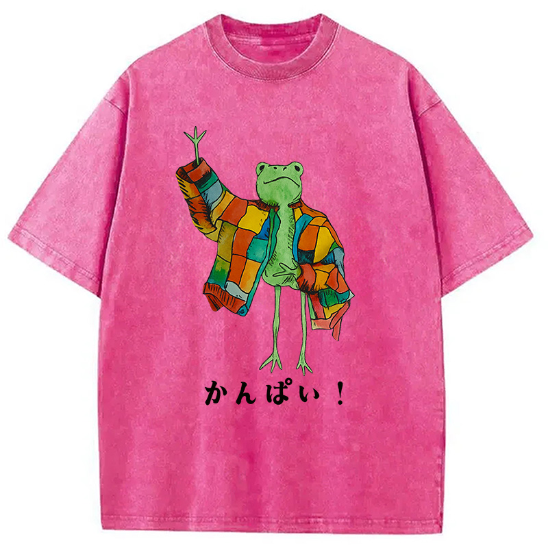 Modecanvas Cheers Frog Washed T-Shirt