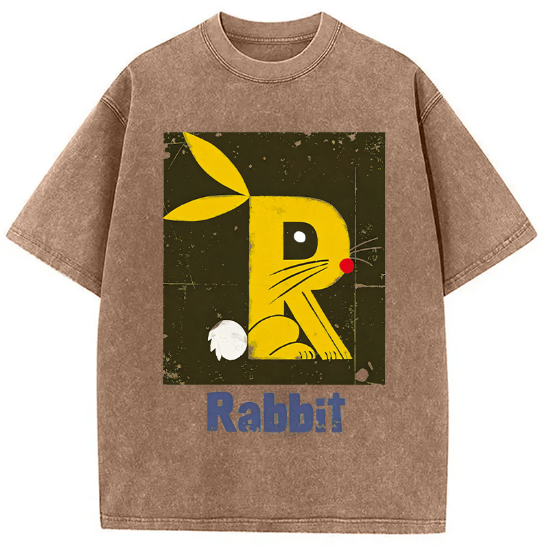 Modecanvas R is For Rabbit DTG Printing Washed T-Shirt