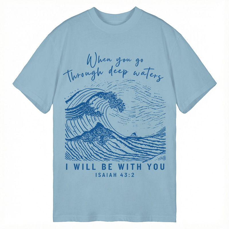 Modecanvas I Will Be With You Wave DTG Printing Classic T-Shirt-modecanvas
